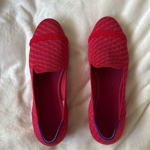 10.5 size Rothys pomegranate grid loafers (red, orange)